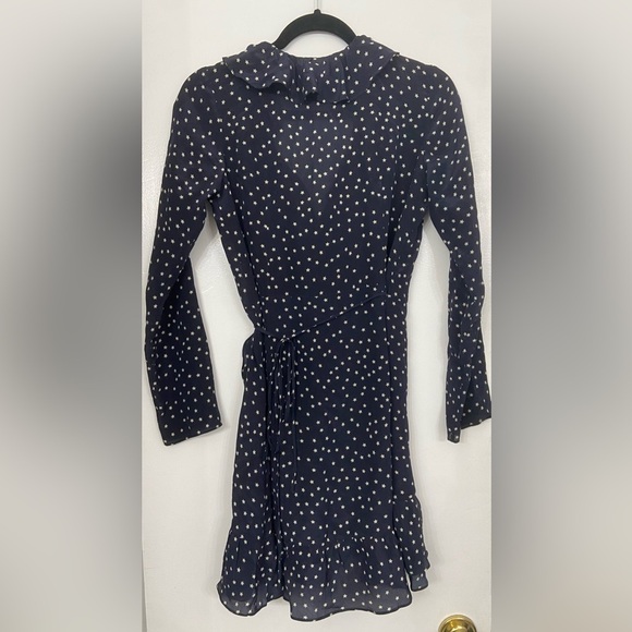 Realisation Alexandra Star Silk Warp Mini Dress Navy Size Small - Picture 5 of 6